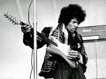 Jimi Hendrix playing electric guitar